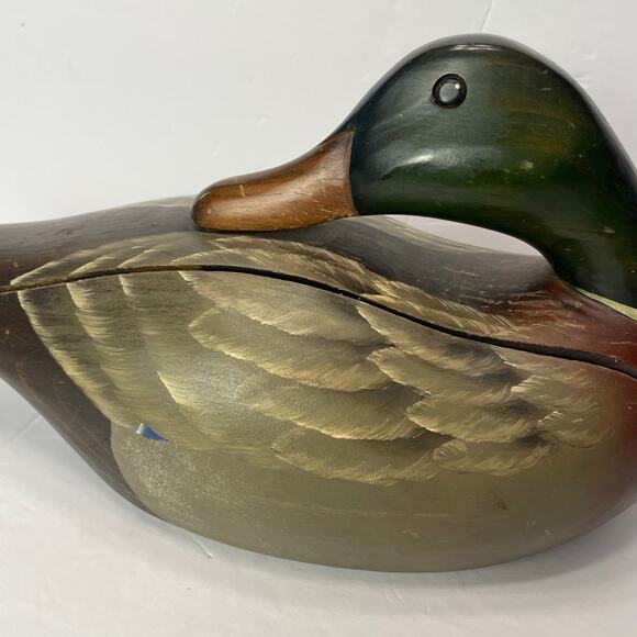 Vintage Wooden Mallard Duck Decoy Telephone Phone Hand Painted Untested - Picture 5 of 13